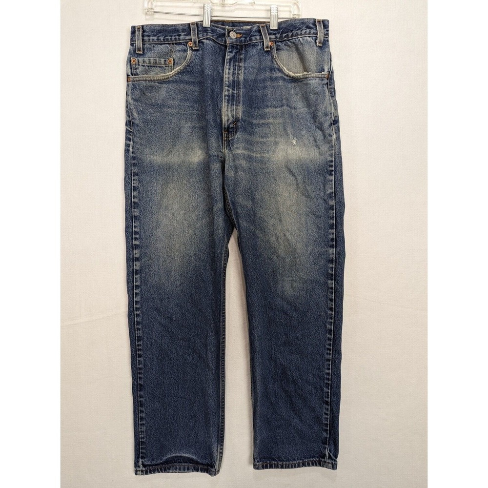 Levis 505 Mens Jeans Size 38 x 30 Regular Fit Straight Leg Cotton Blue